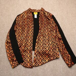 Ruby Rd. Shall Womens Top Copper Metallic Medium Open Style Long Sleeve Blouse